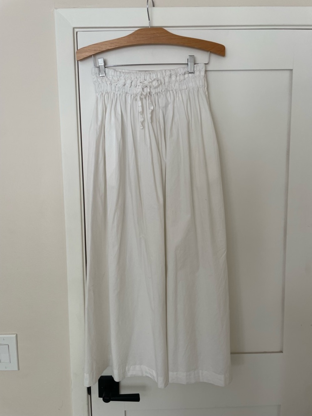 White Maxi Skirt with Smocked Waist